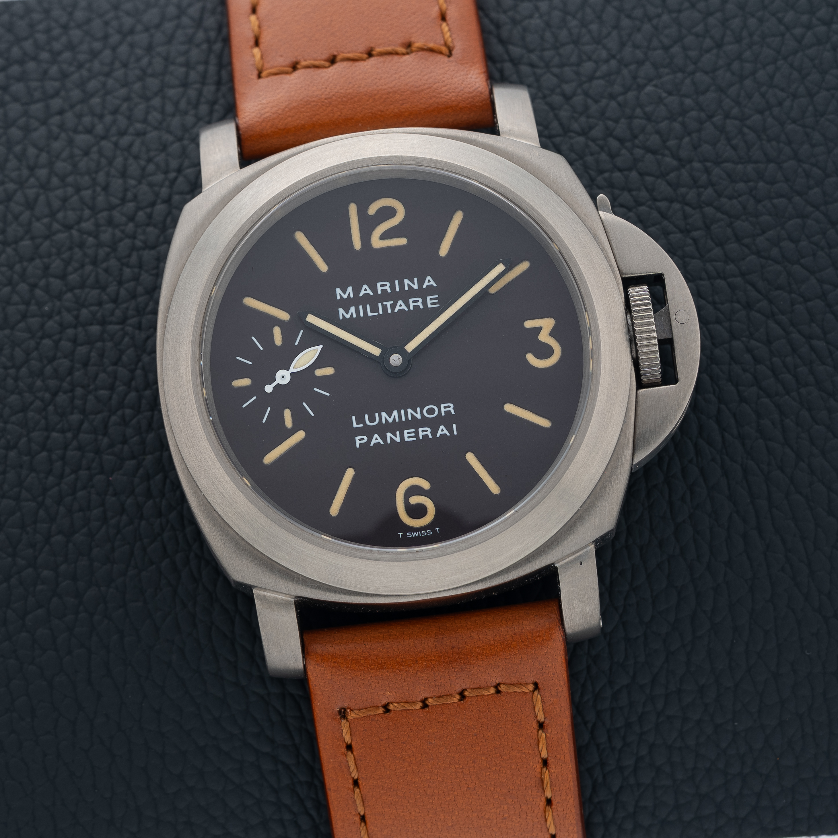 Panerai Luminor Marina Militare PAM36-B Series Special Edition 44 Titanium Chocolate Tritium Dial - 100% Complete