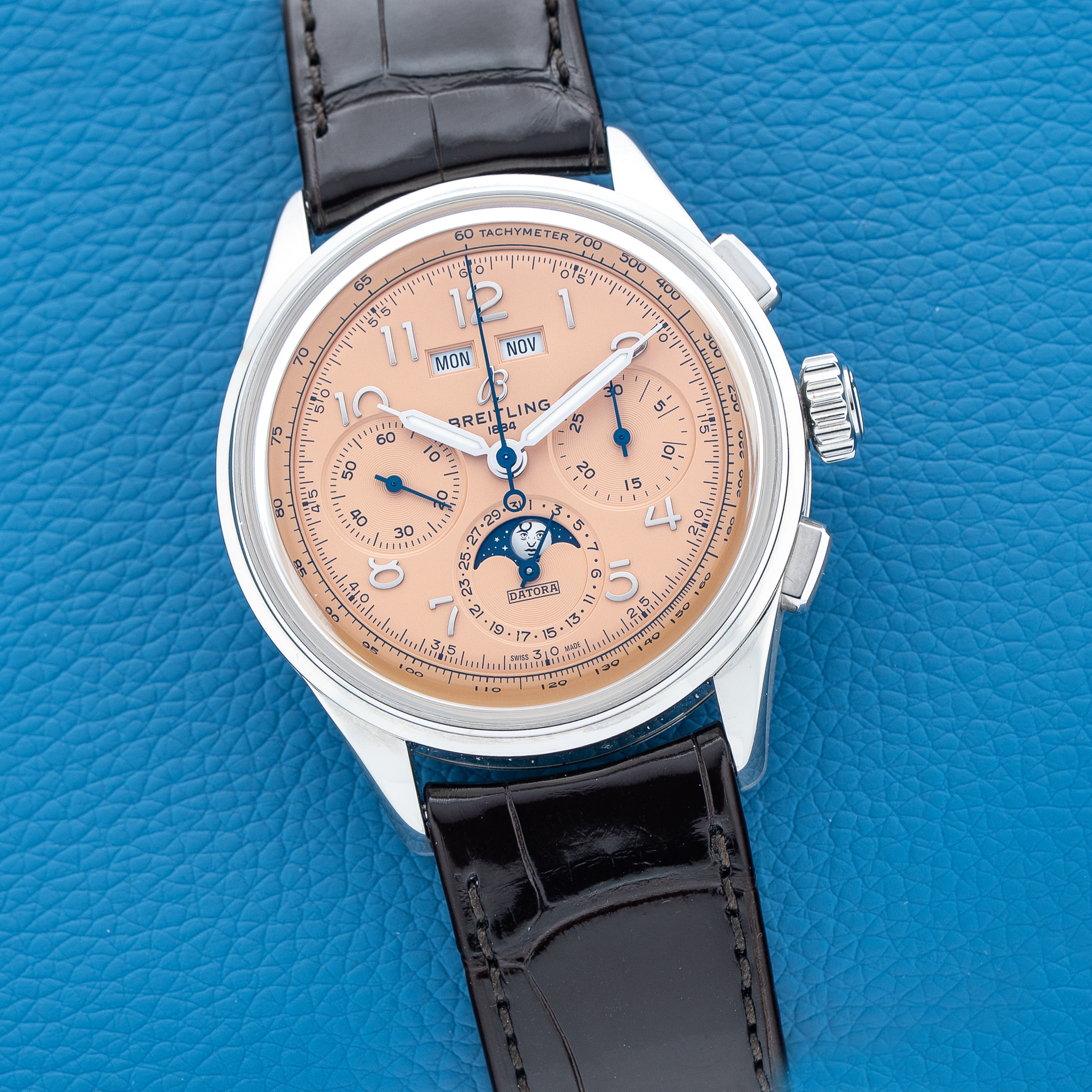 Breitling Premier B25 Datora Annual Calendar Chronograph Moonphase 42 Stainless Steel AB2510 - 100% Complete & As-New