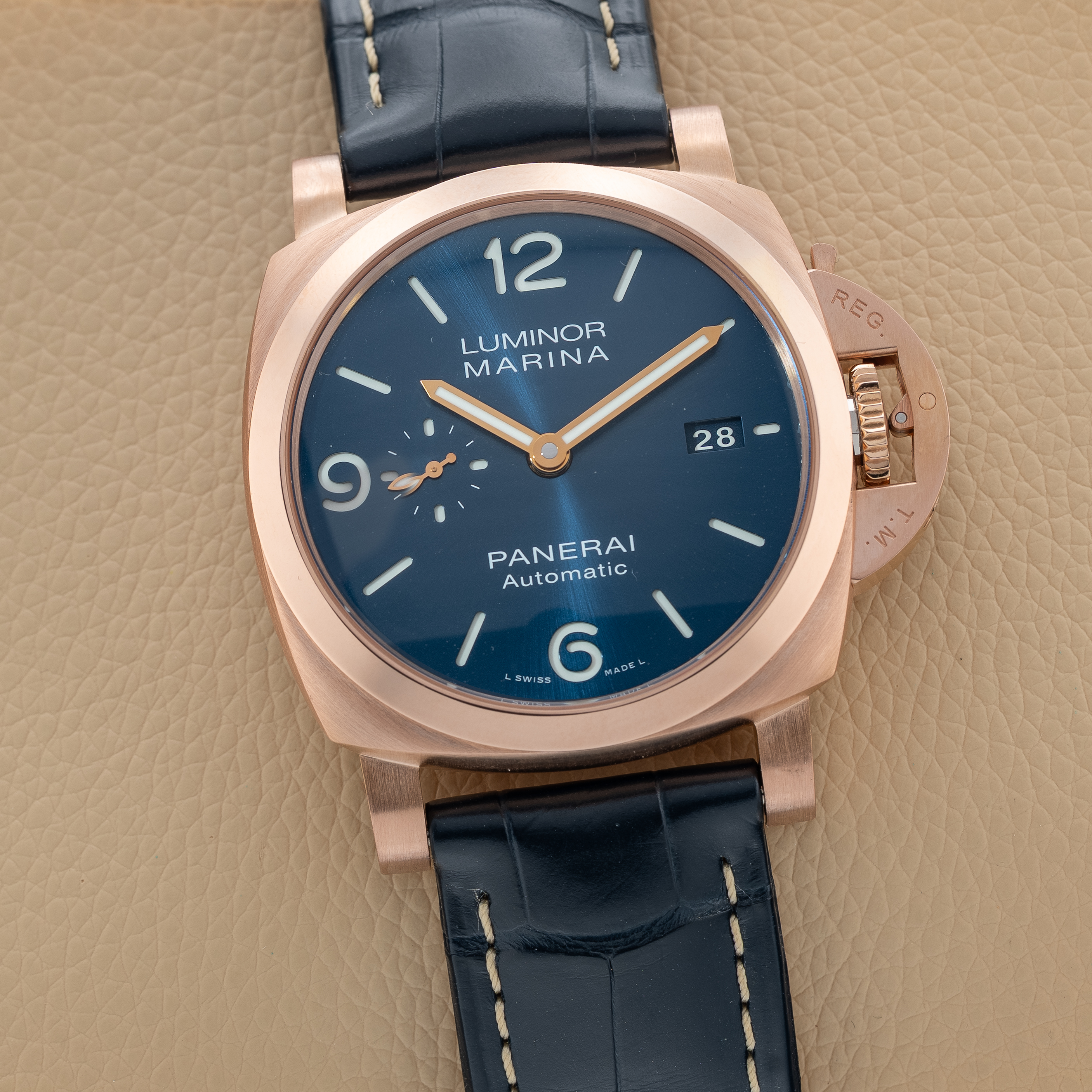 Panerai Luminor 1950 Marina Automatic 44 18k Rose Gold PAM1112 - 100% Complete
