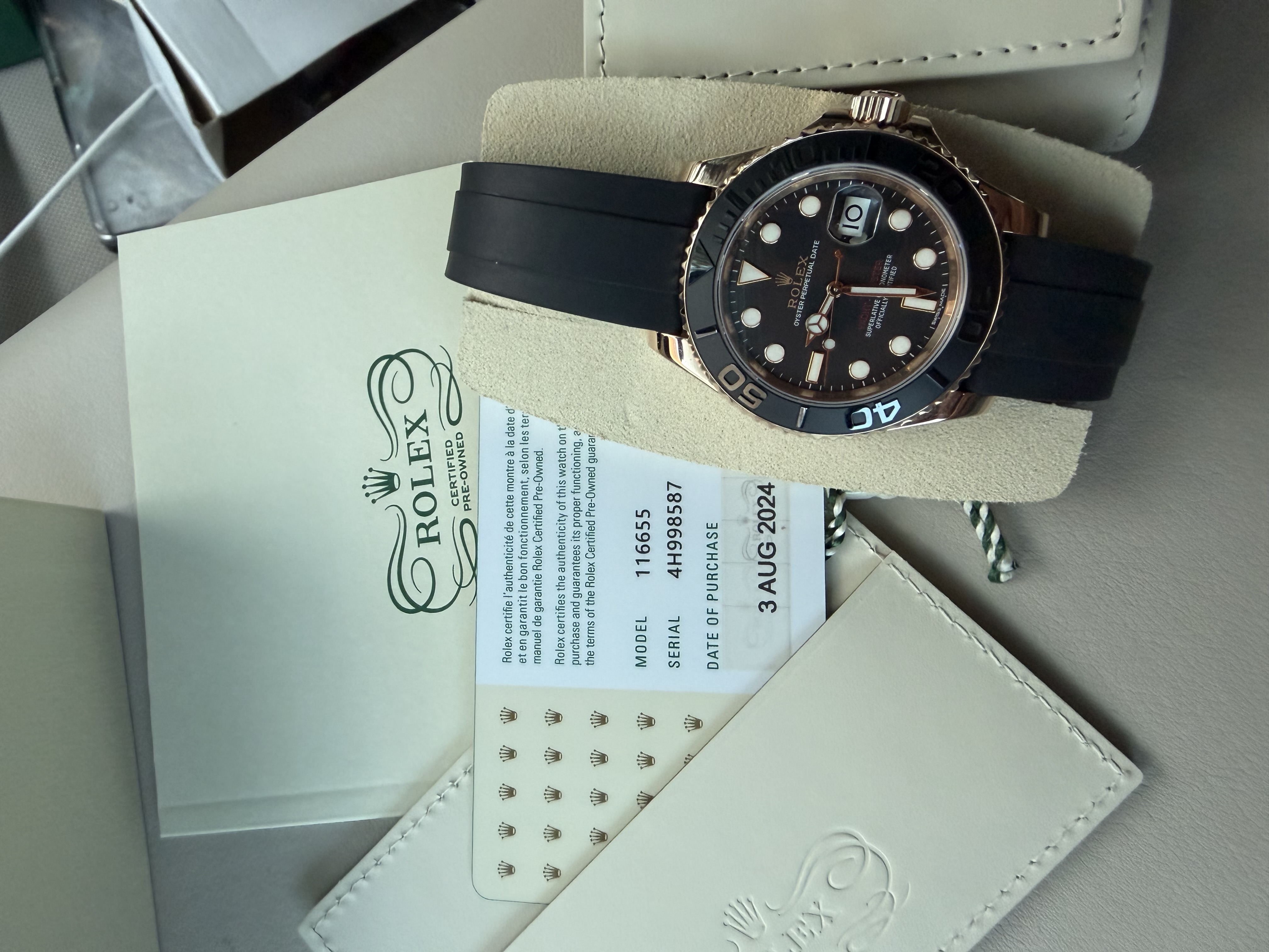 Rolex Yachtmaster 40 18k Rose Gold Oysterflex - Rolex CPO Certified