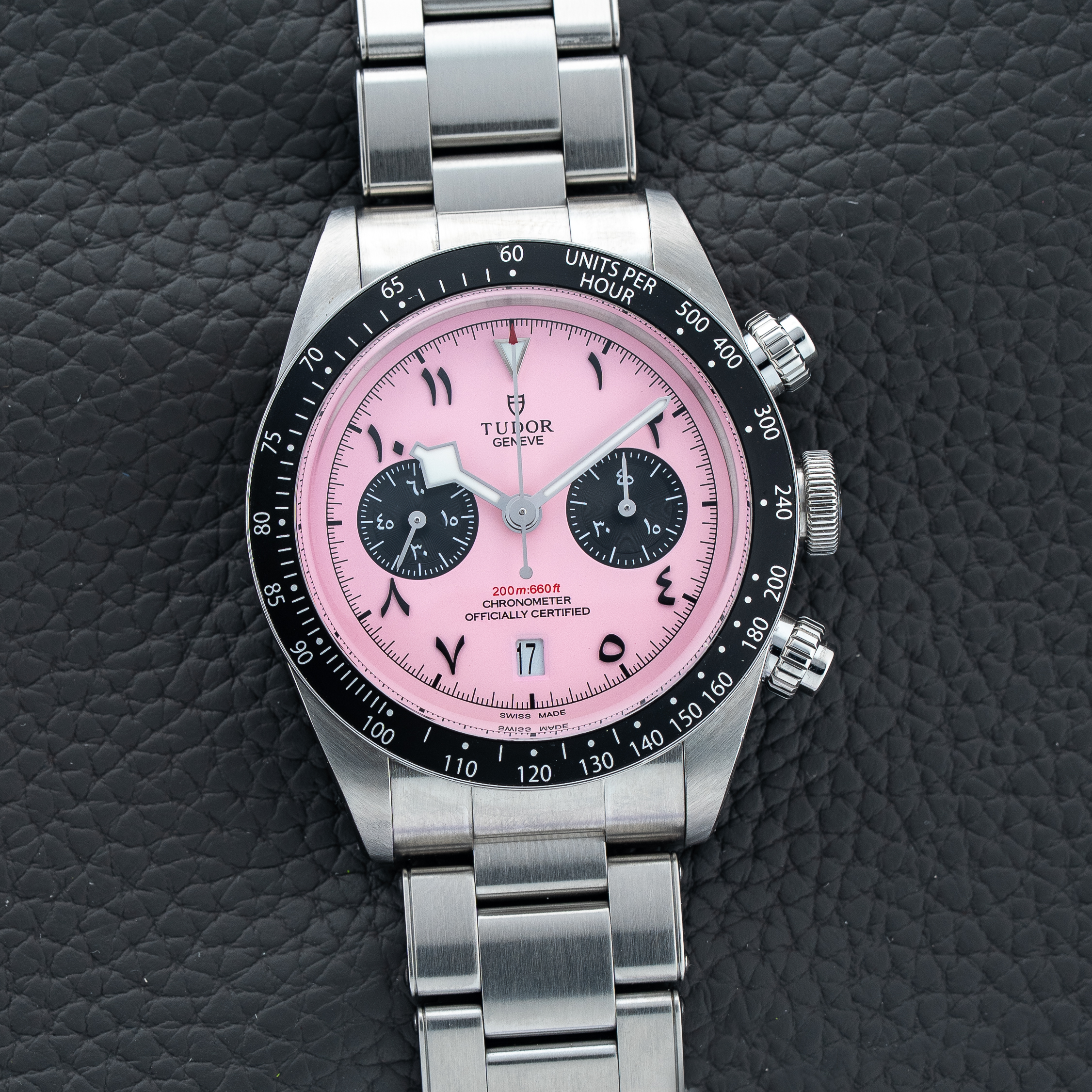 Tudor Black Bay Chronograph 41 Stainless Steel 79360N - Custom Pink Flamingo Dial