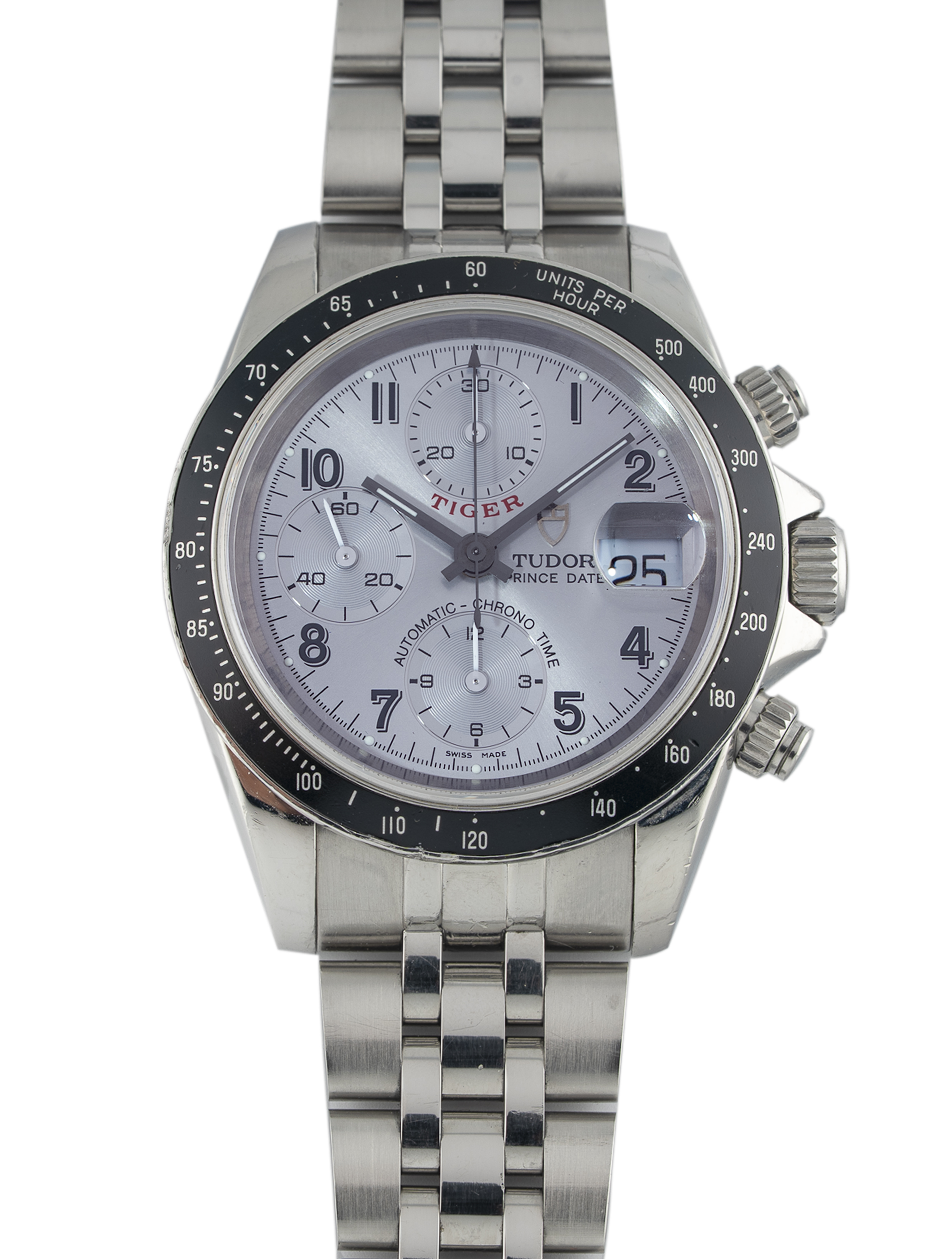 Tudor 'Tiger' Prince Date Chronogaph 79260P w 'Silver Bullet' Dial - Jubilee Bracelet
