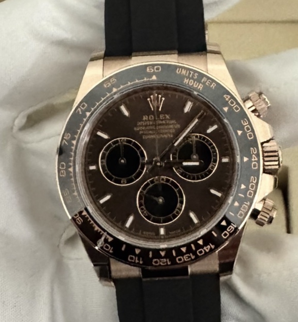 Rolex Daytona Chronograph 'Chocolate Panda' 18k Everose Gold w Oysterflex Strap  - Brand New 10/2025