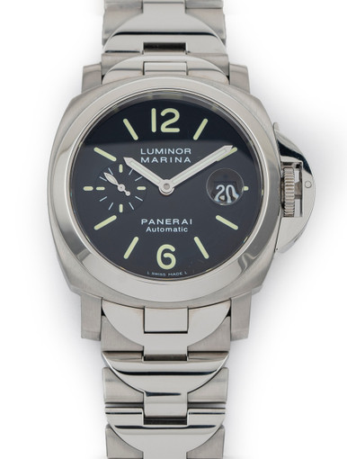 Panerai Luminor Marina Automatic 44 Stainless Steel w SS Bracelet - PAM220 (Rare Discontinued Model)