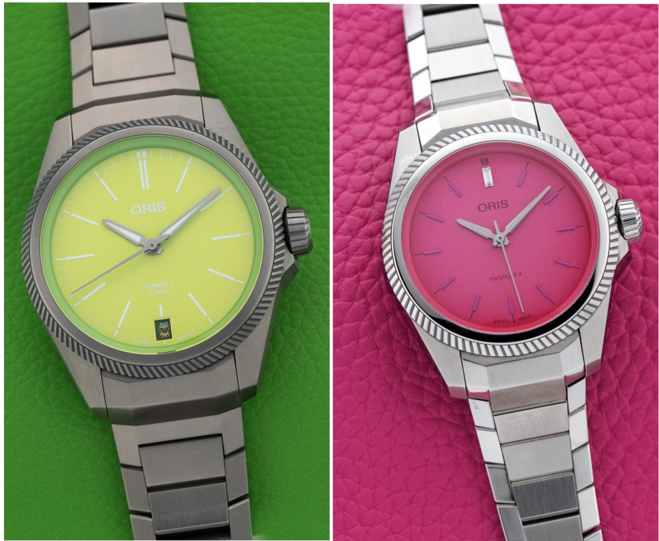 Oris ProPilot X “Kermit” AND "Miss Piggy" Muppets Special Edition